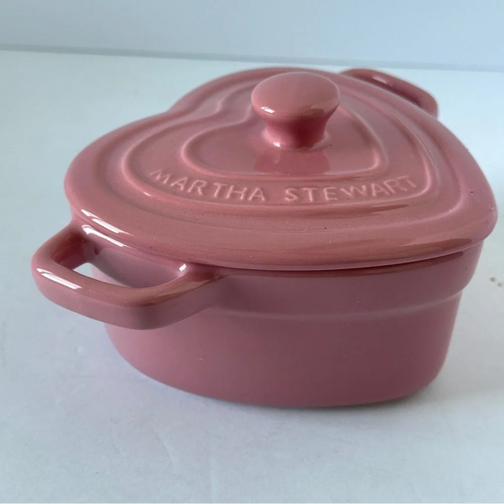 Martha Stewart Heart Cocottes Stoneware - Pink